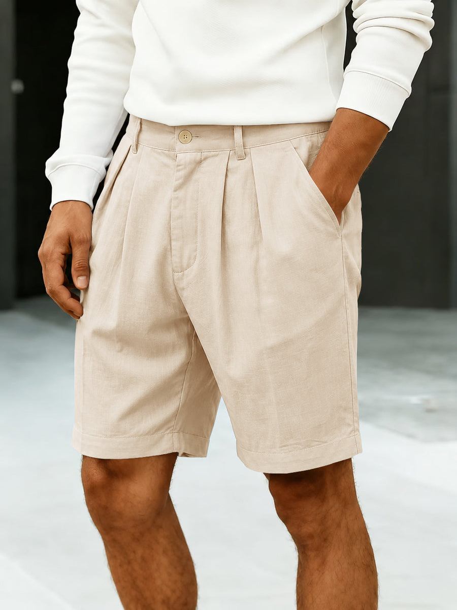 Men’s Tailored Pleated Chino Shorts