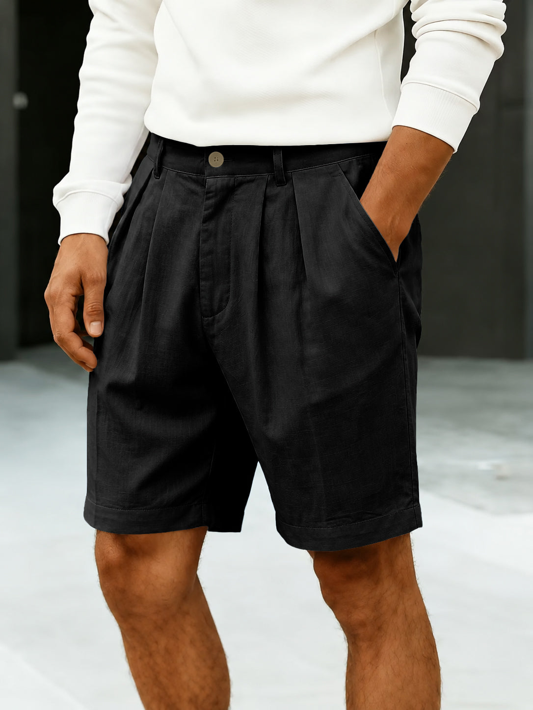 Men’s Tailored Pleated Chino Shorts