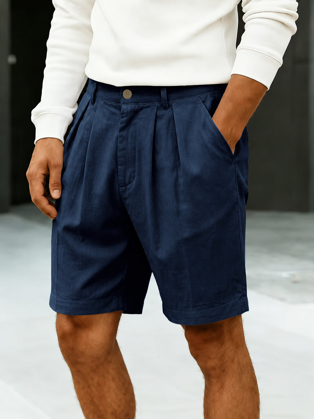 Men’s Tailored Pleated Chino Shorts