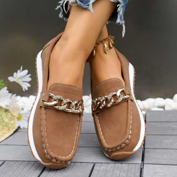 Elle | Diamond Buckle Loafers