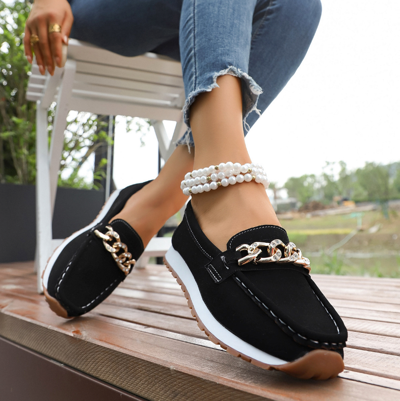 Elle | Diamond Buckle Loafers