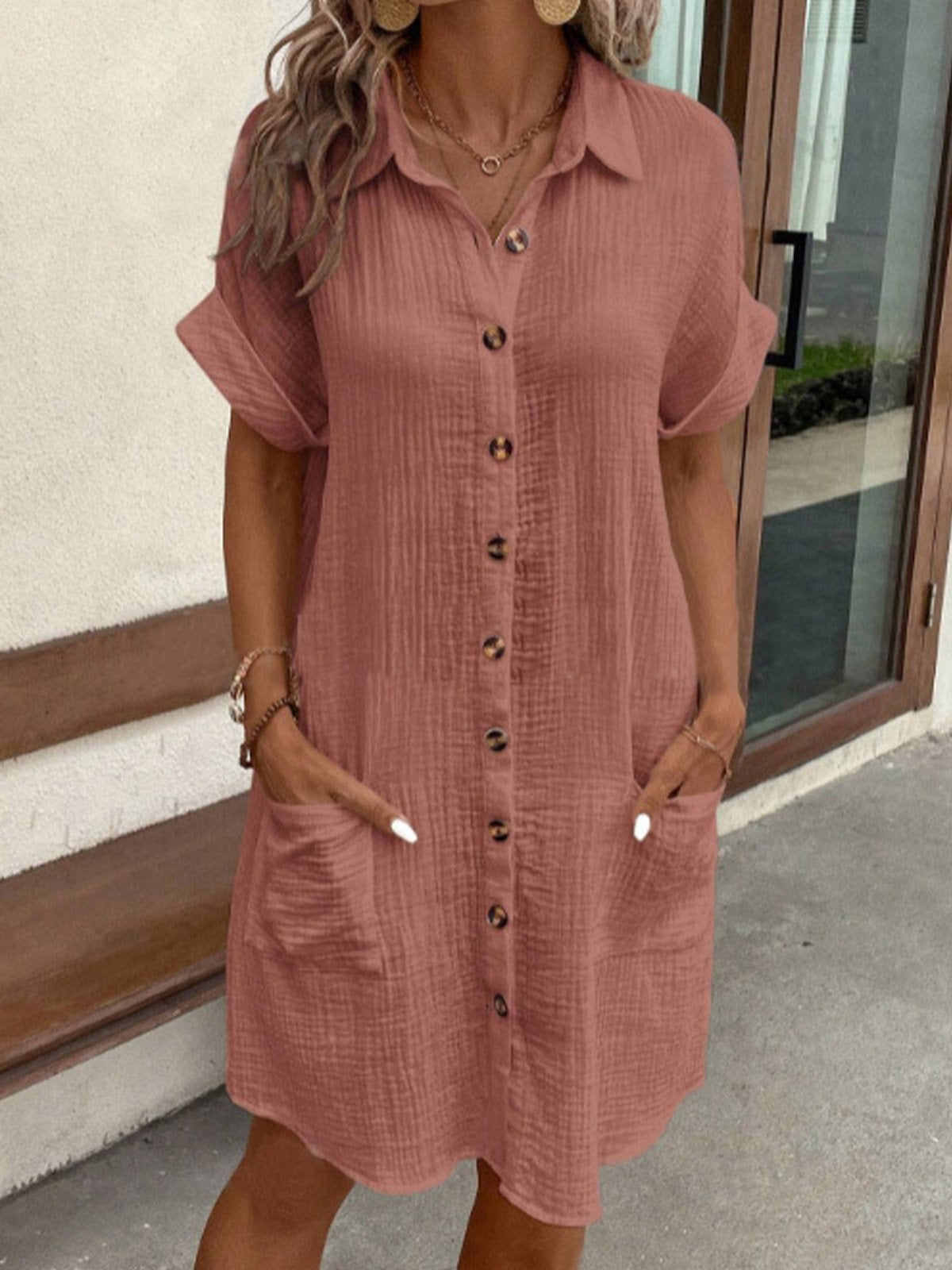 Beatrice | Button-Front Shirt Dress