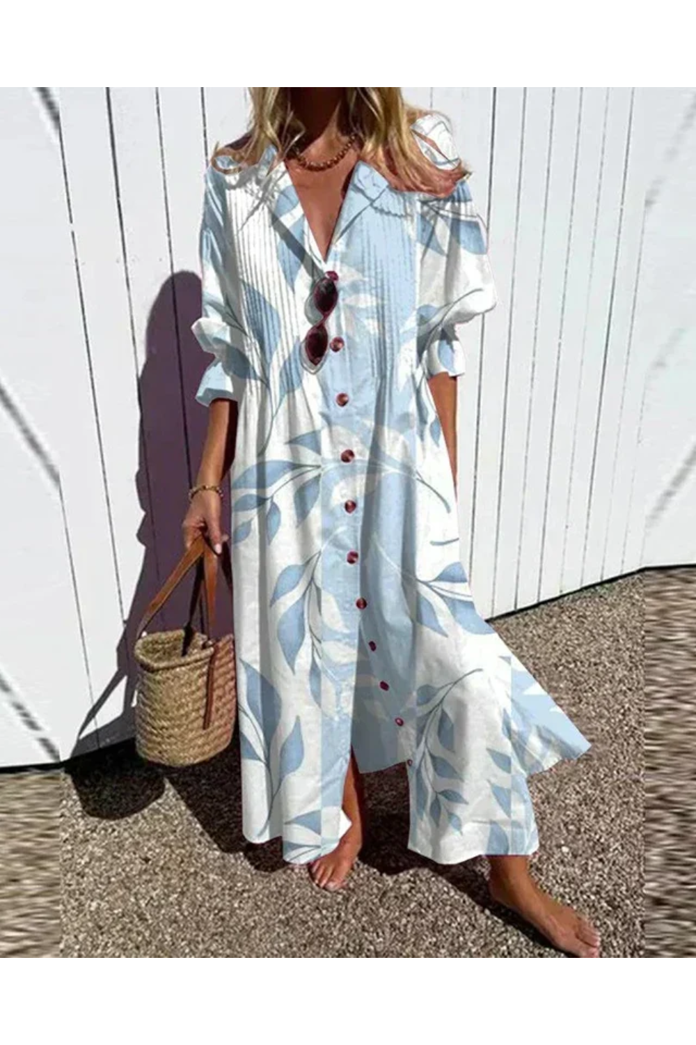 Lila | Printed Button-Down Maxi Dress
