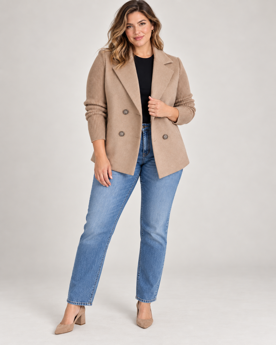 Sienna | Ribbed Sleeve Blazer