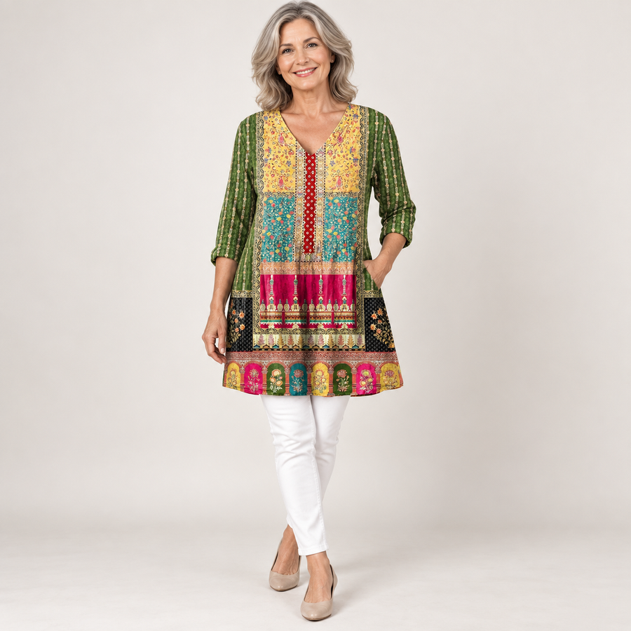 Emilie | Long Blouse with V-Neck