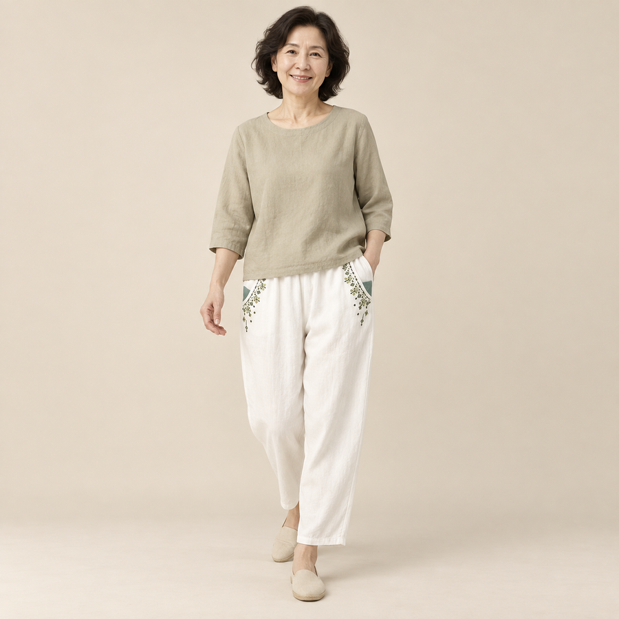 Maribel | Cotton Blend Comfort Trousers