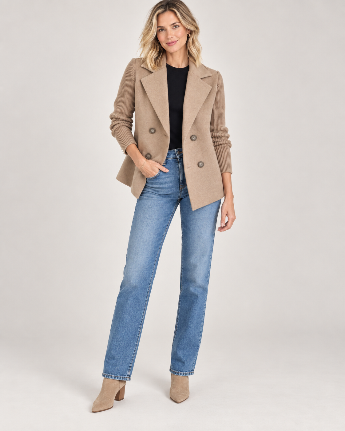 Sienna | Ribbed Sleeve Blazer