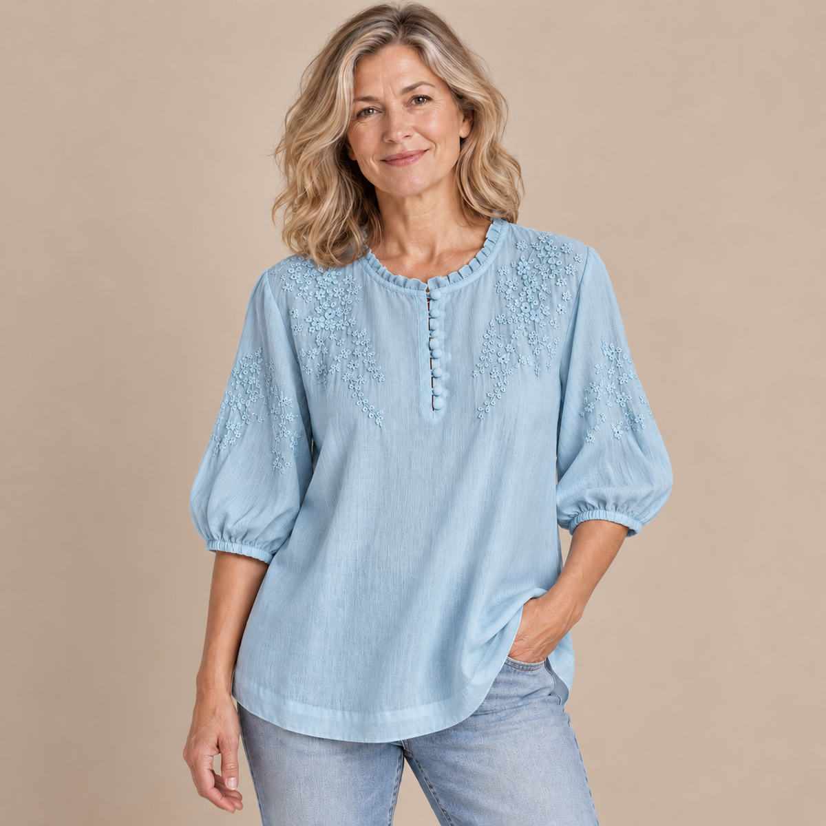 Rosalie | Embroidered Cotton Blouse
