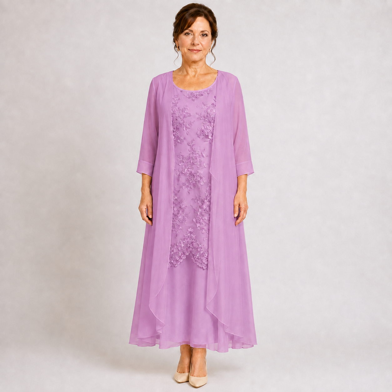 Lumi Embroidered Two-Piece Layered Dress