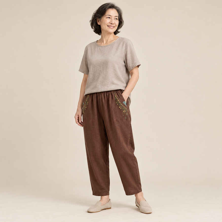 Maribel | Cotton Blend Comfort Trousers