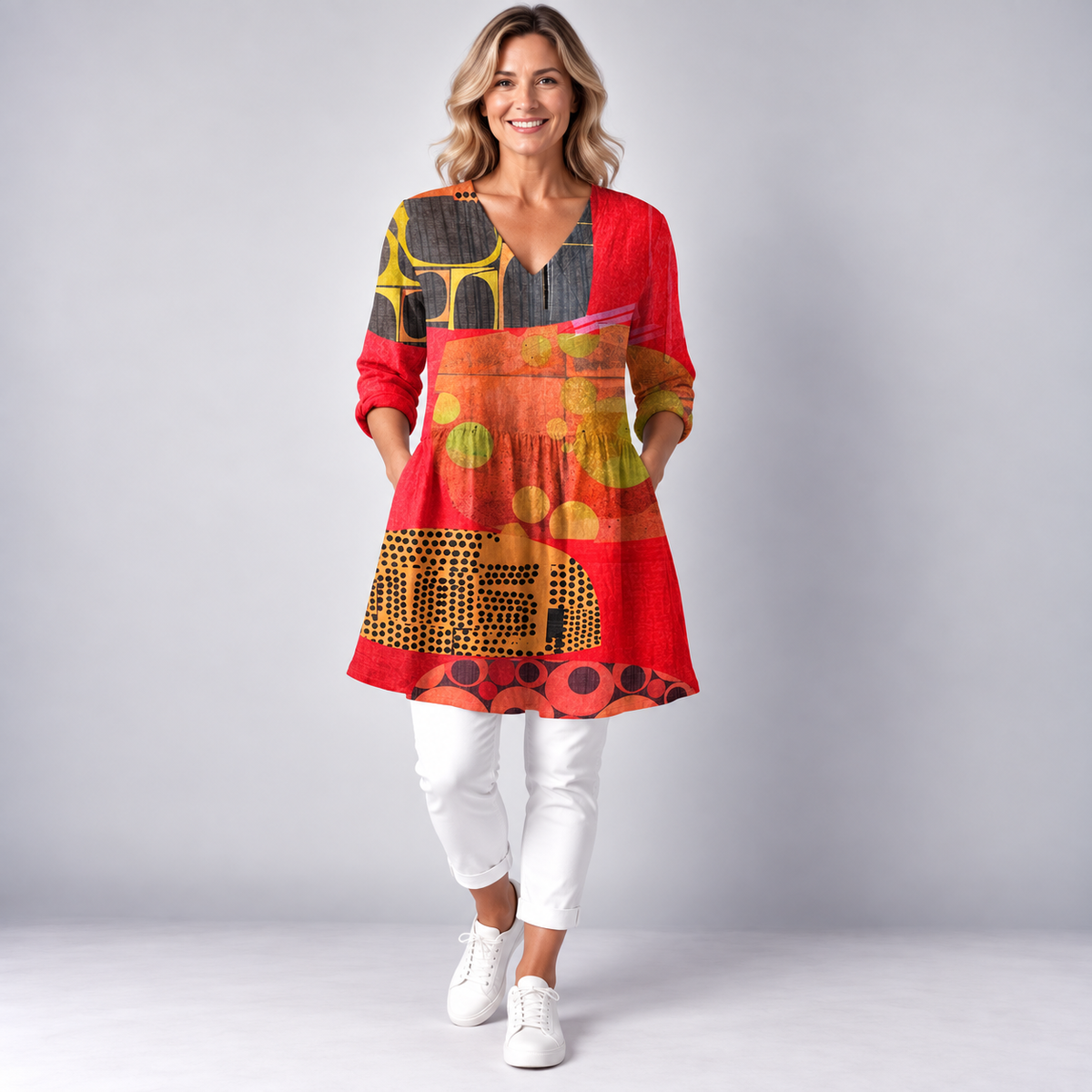 Lucie | Long Blouse with V-Neck
