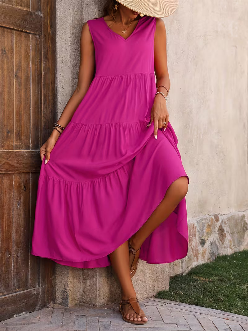 Sofia | Sleeveless Tiered Maxi Dress