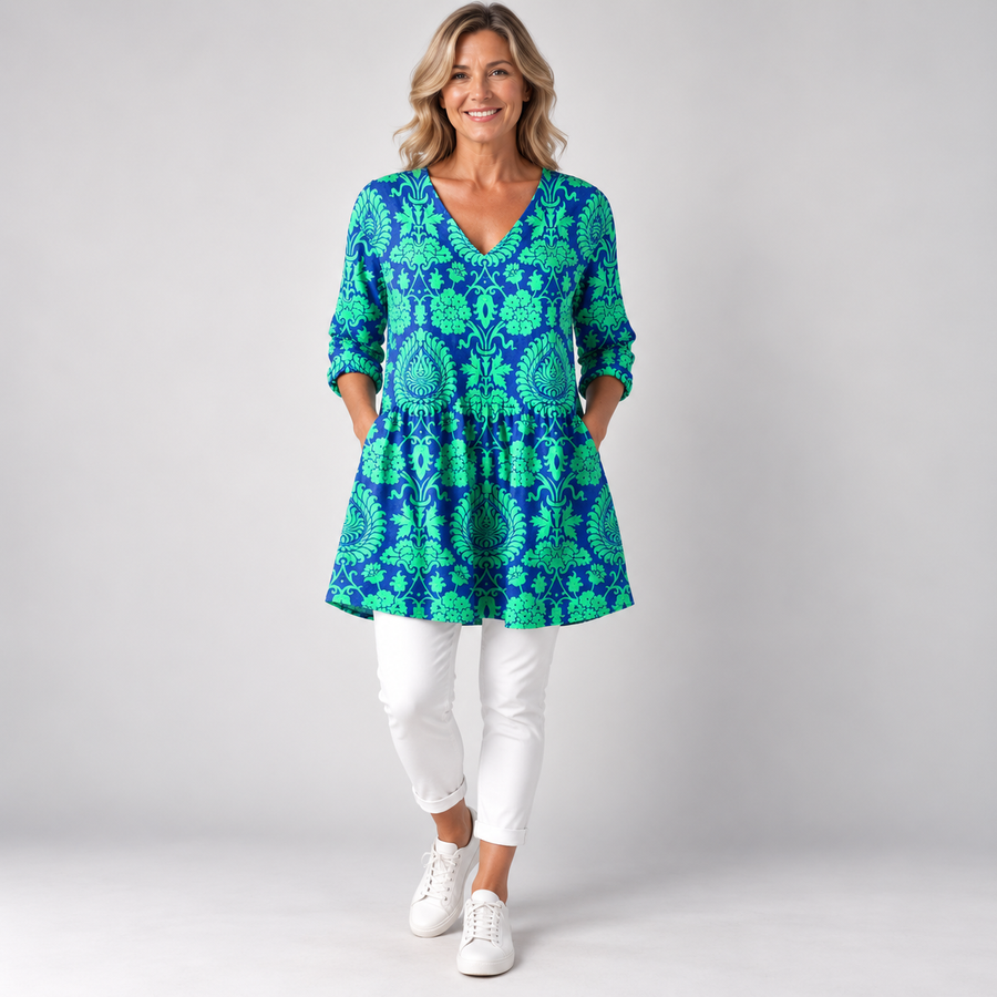 Ines | Long Blouse with V-Neck