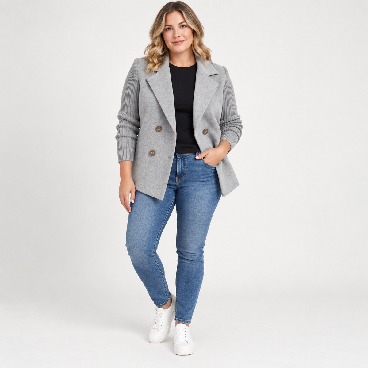 Sienna | Ribbed Sleeve Blazer