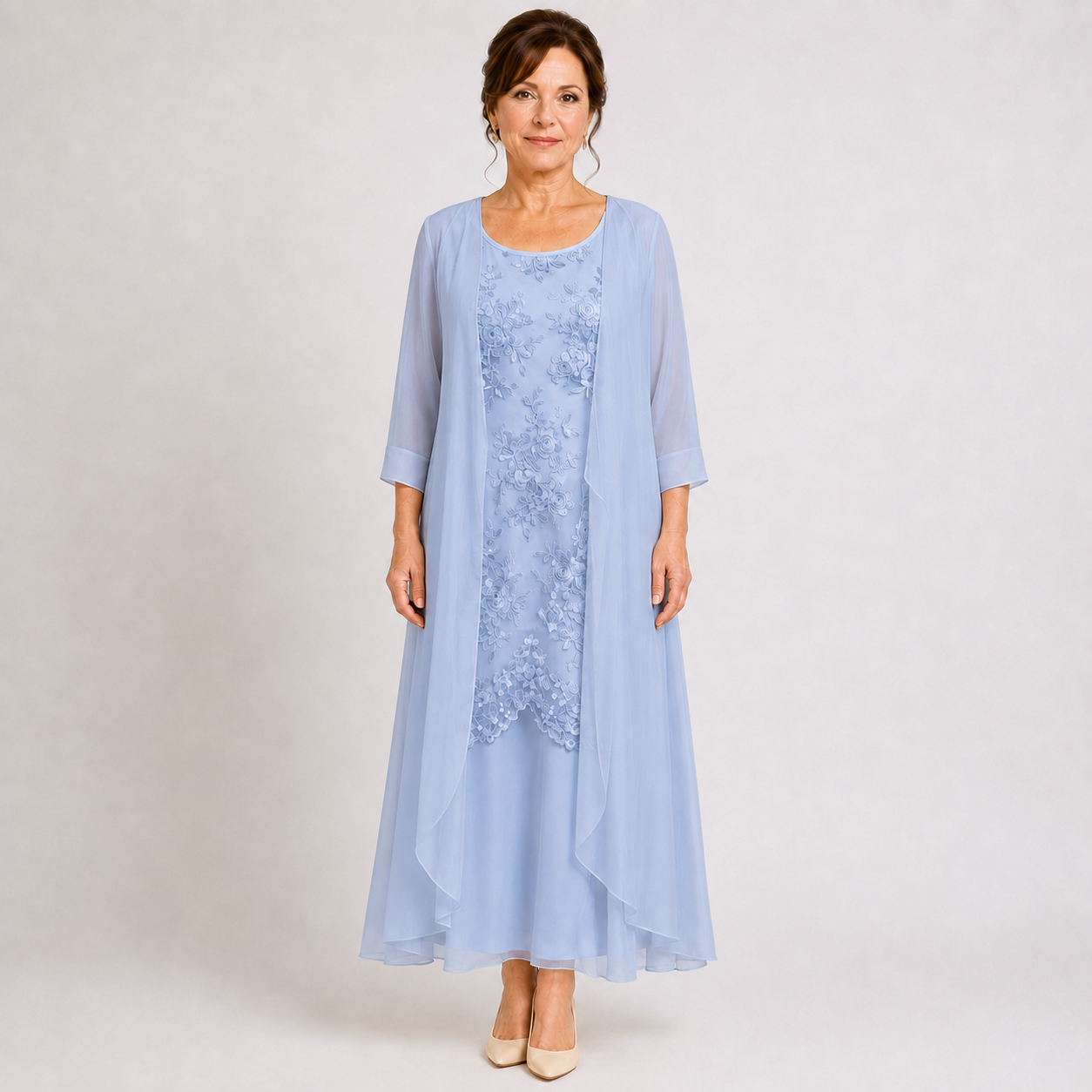 Lumi Embroidered Two-Piece Layered Dress