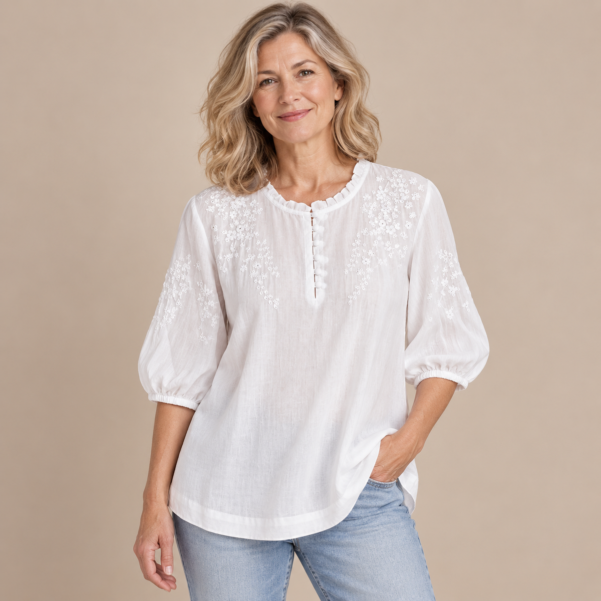 Rosalie | Embroidered Cotton Blouse