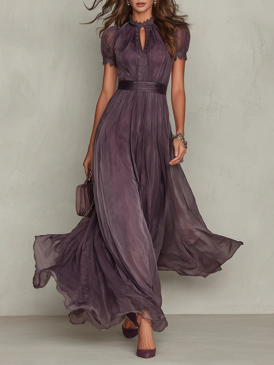 Amélie Chiffon Lace Maxi Dress