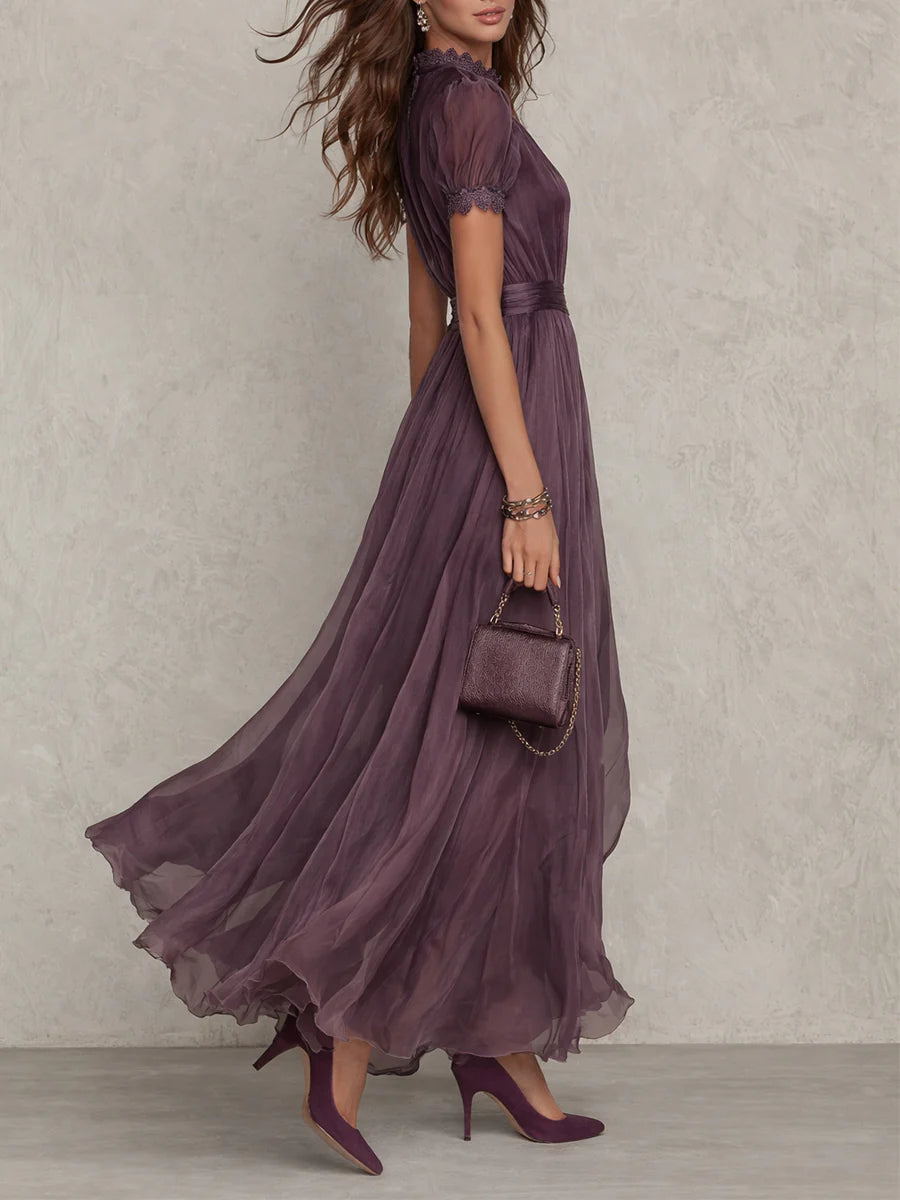 Amélie Chiffon Lace Maxi Dress