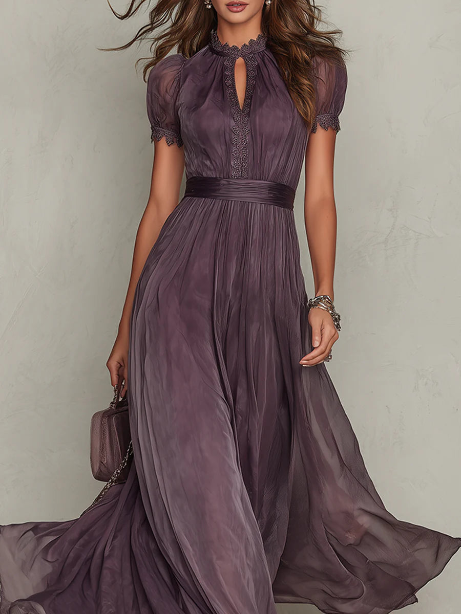 Amélie Chiffon Lace Maxi Dress