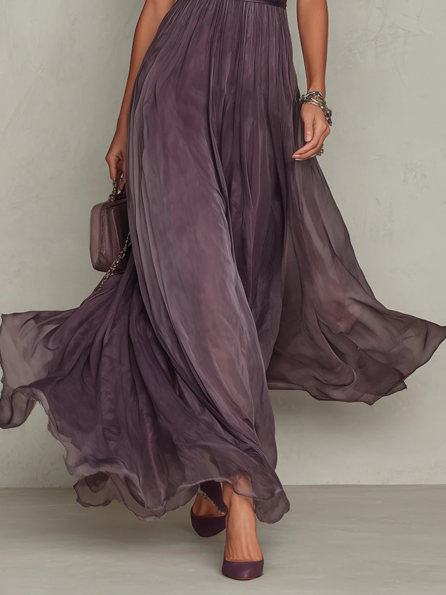 Amélie Chiffon Lace Maxi Dress