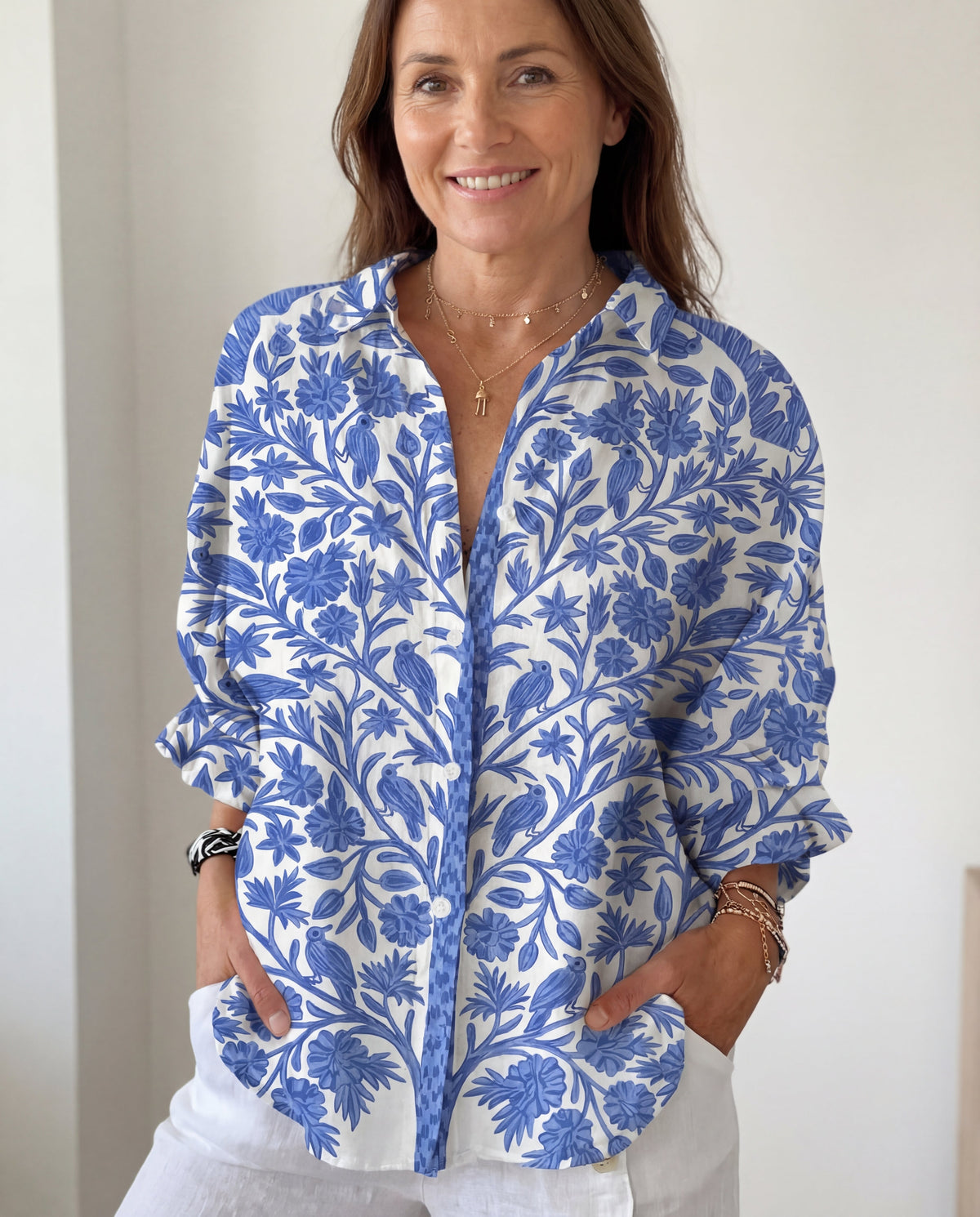Aurora Blue Garden Blouse