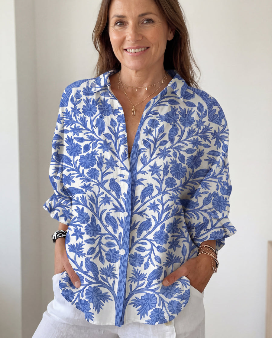 Aurora Blue Garden Blouse