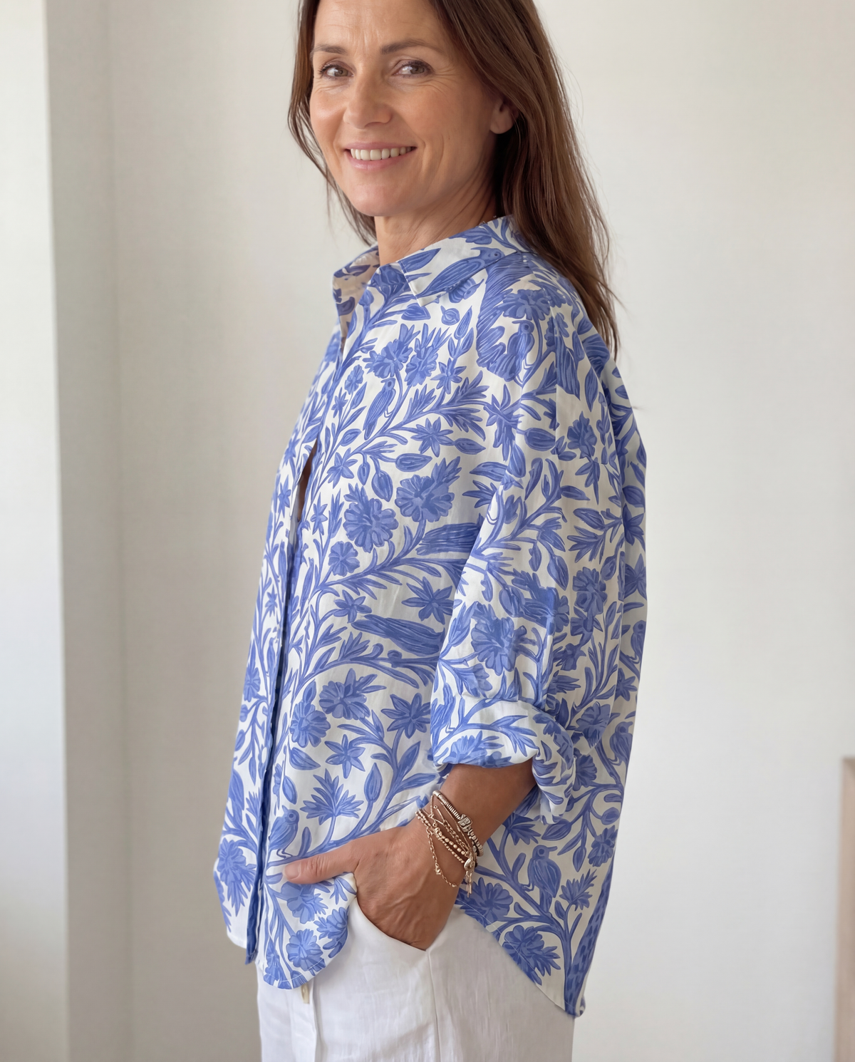 Aurora Blue Garden Blouse