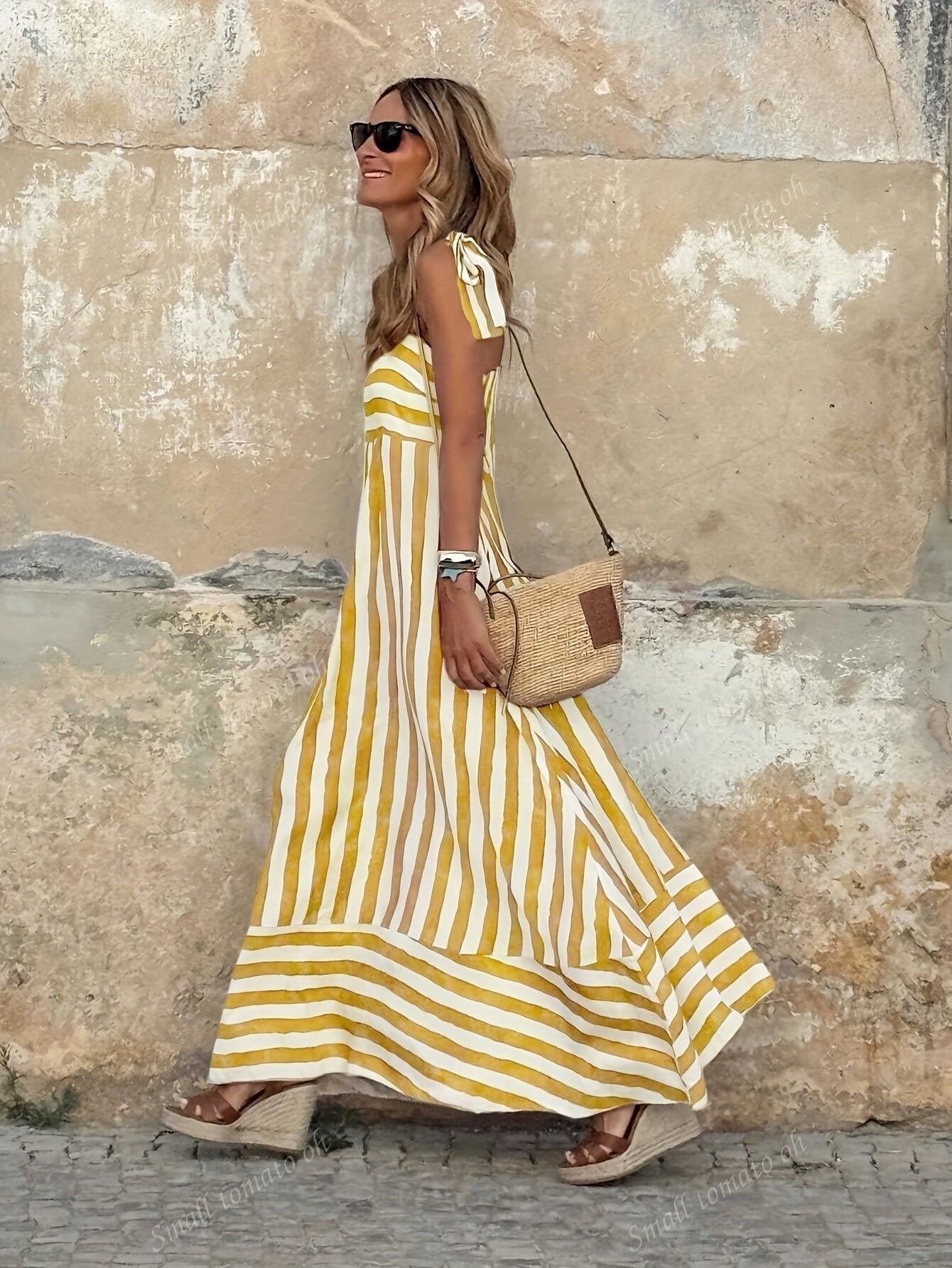 Olivia | Women's Striped Tie-Strap Flared